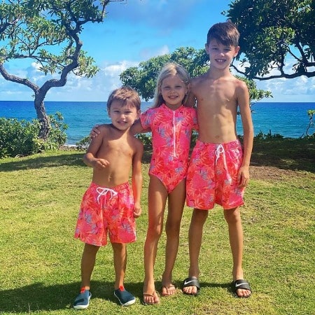 Picture of Helen Bercero's grandchildren in a swimming dress